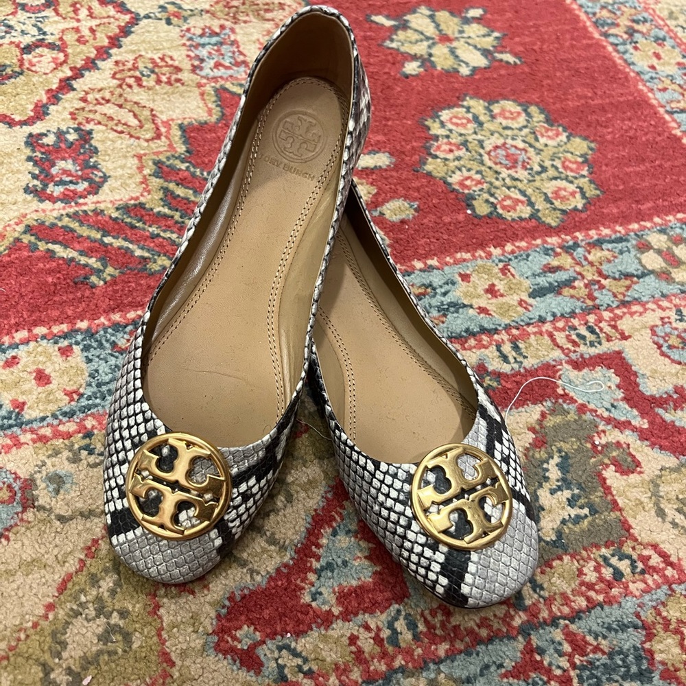 TORT BURCH SNAKESKIN FLATS